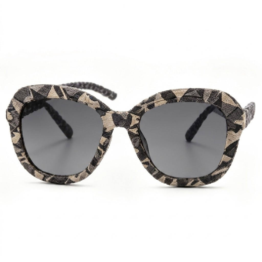 Cerulean & Gold Chevron Woven Sunglasses