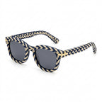 Navy & Ivory Braided Statement Sunglasses