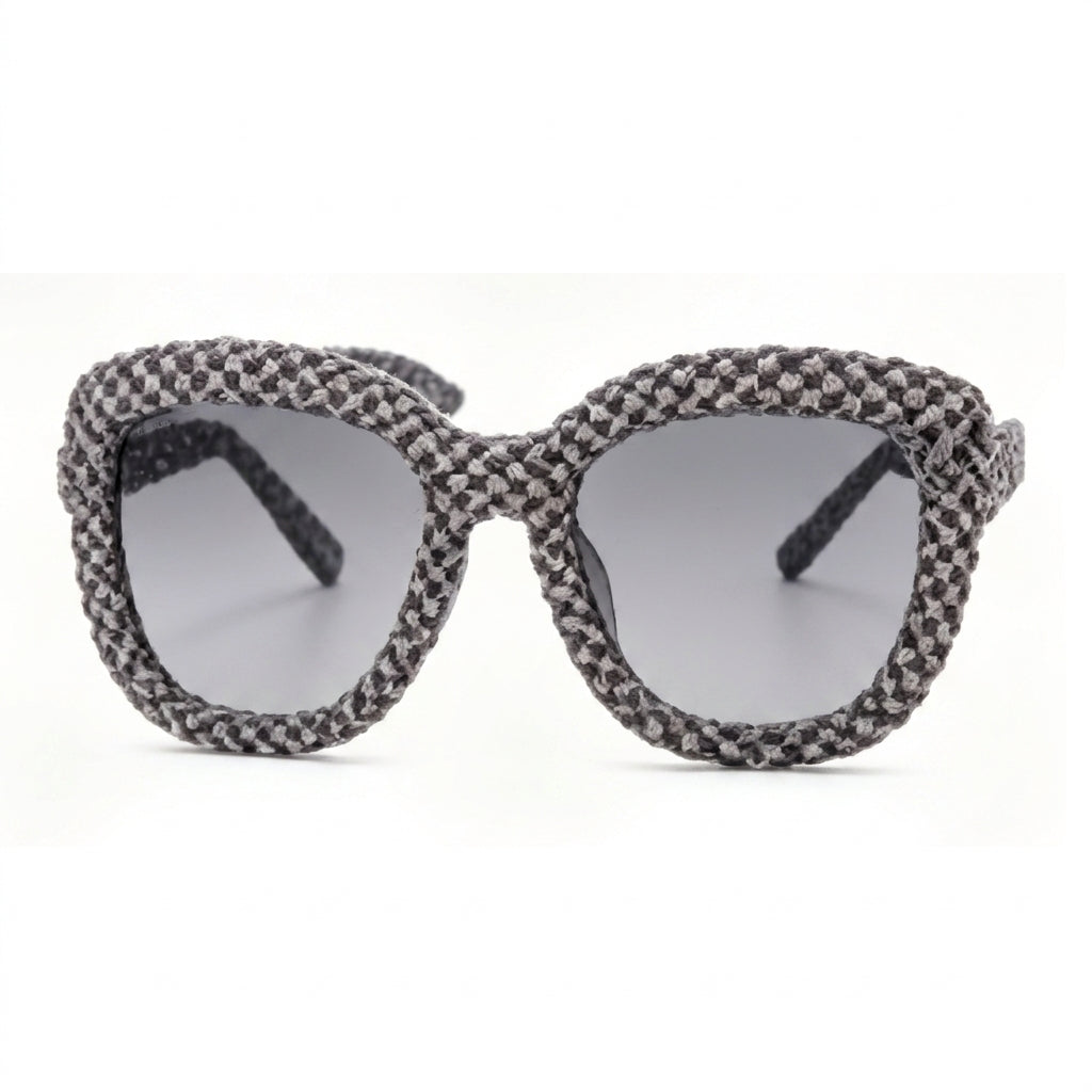 Charcoal & Ash Woven Statement Sunglasses