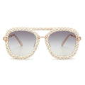 Ivory Braided Aviator Statement Sunglasses