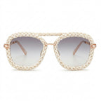 Ivory Braided Aviator Statement Sunglasses