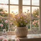 Lavender Bloom Ceramic Pot Artificial Flower Arrangement