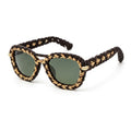 Espresso & Natural Braided Statement Sunglasses
