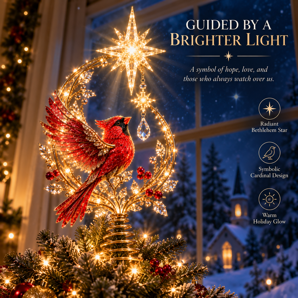 🐦Cardinal Heaven's Light Tree Topper🌟