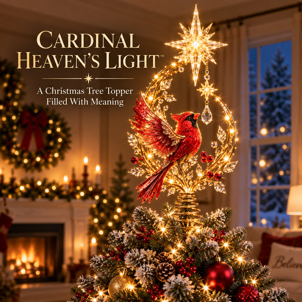 🐦Cardinal Heaven's Light Tree Topper🌟