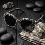 Cerulean & Gold Chevron Woven Sunglasses