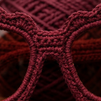 Burgundy Scalloped Knit Statement Sunglasses
