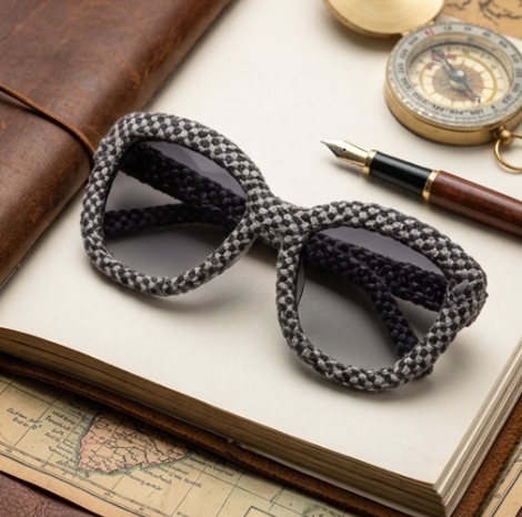 Charcoal & Ash Woven Statement Sunglasses