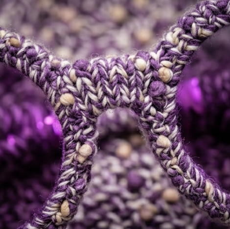 Amethyst Marled Knit Round Sunglasses