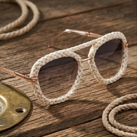 Ivory Braided Aviator Statement Sunglasses
