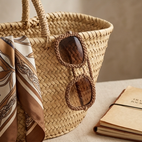 Caramel Braided Aviator Statement Sunglasses