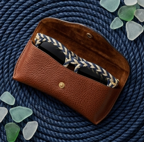 Navy & Ivory Braided Statement Sunglasses