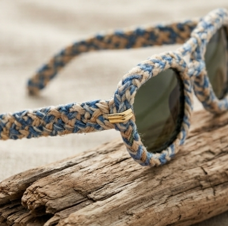 Coastal Blue & Sand Braided Statement Sunglasses