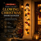 ⏳ Last Day 49% OFF – 🎄MerryCascade™ Glowing Christmas Door Hanger | 6 Festive Light Designs✨
