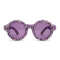 Amethyst Marled Knit Round Sunglasses