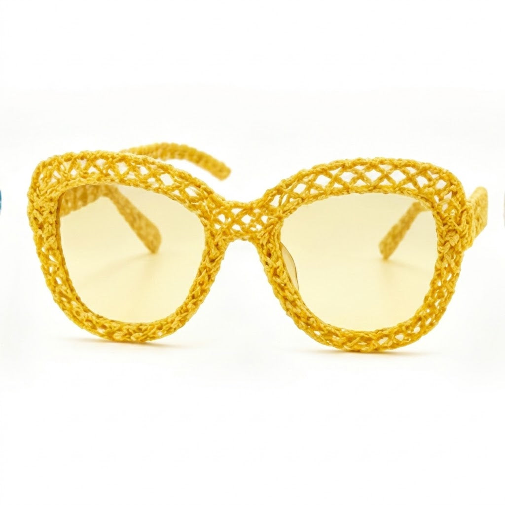 Marigold Open-Knit Statement Sunglasses
