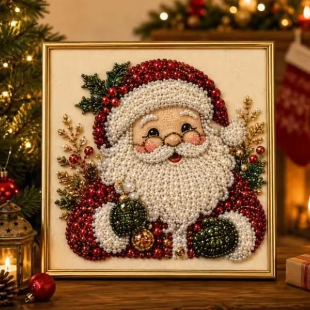 Christmas Pearl Diamond Painting Kit with Frame