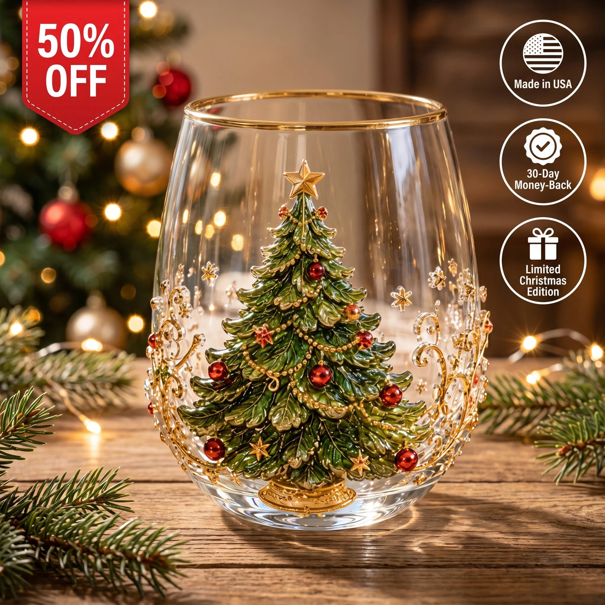 ⏳ Last Day 50% OFF – 3D Christmas Glass, A Magical Holiday Gift for Every Sip